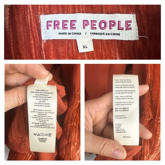 NWOT Free People Daria Crinkle Velvet Long Blazer XL Cinnamon Slouchy Oversized - Picture 14 of 16